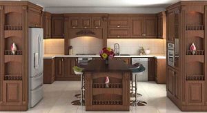 کابینت ممبران چوبی قهوه ای سبک کلاسیک