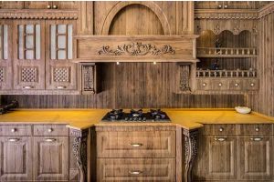 کابینت معرق و منبت کاری شده چوبی سبک کلاسیک