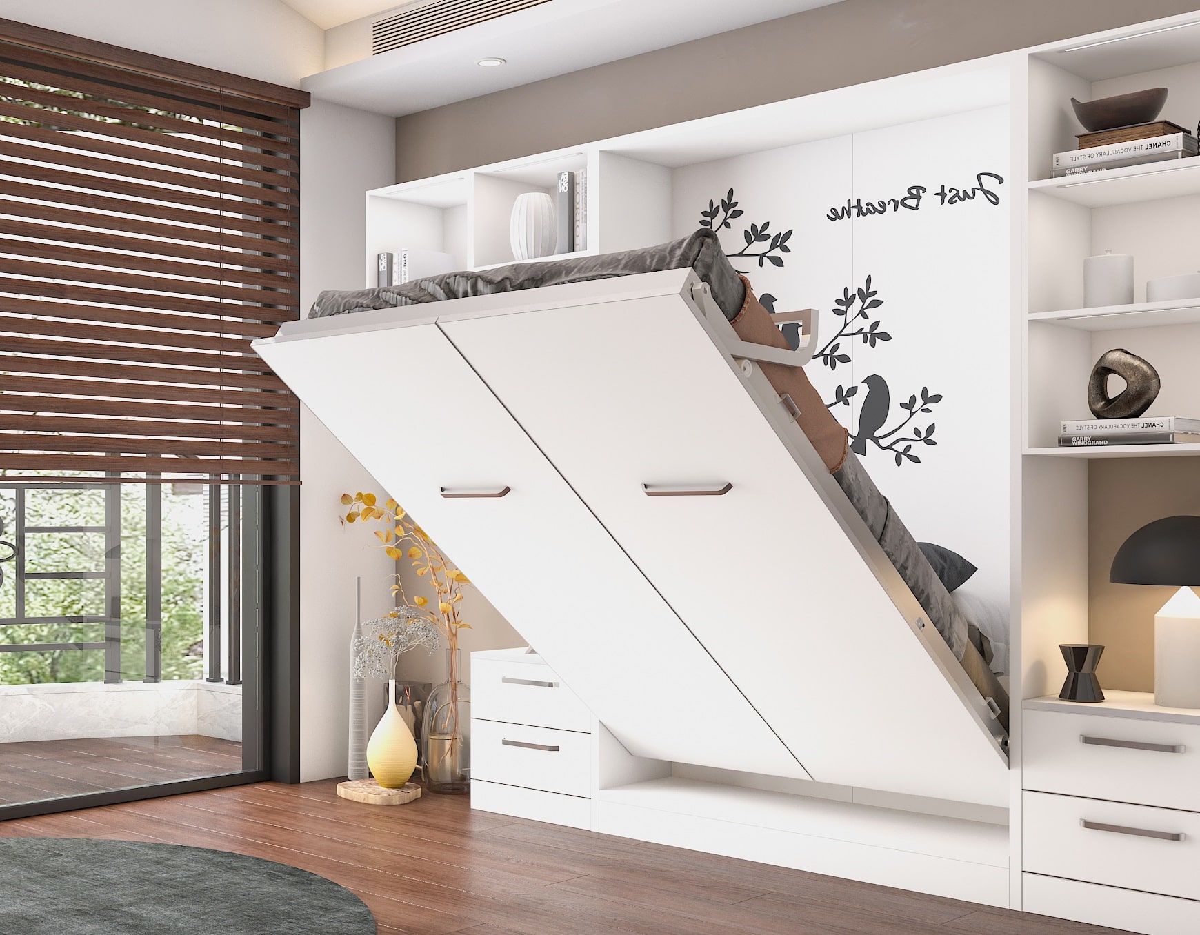 کمد دیواری با تخت تاشو | +10 نمونه از جدیدترین مدل‌های 2025