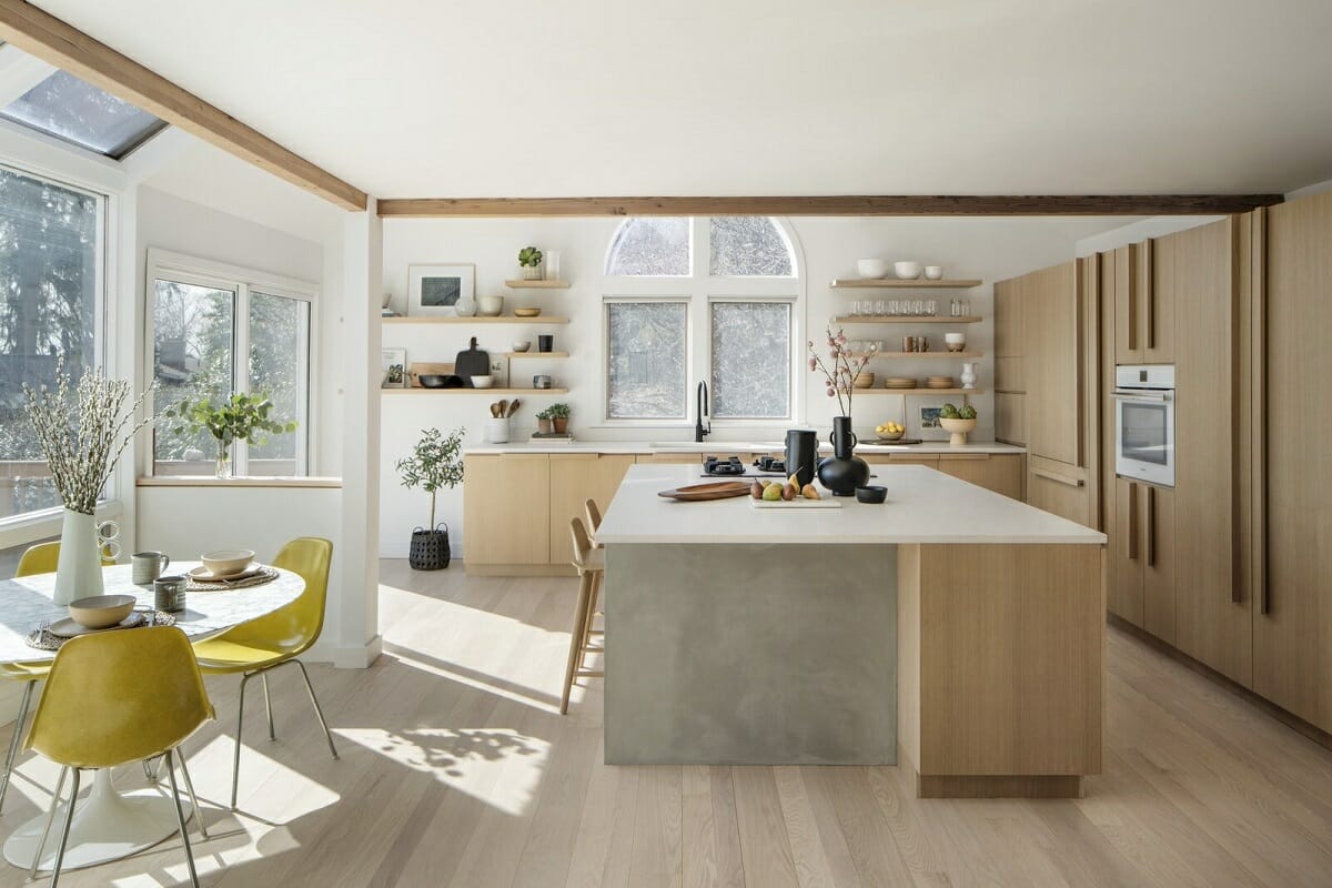 کابینت قهوه ای لاکچری آشپزخانه بزرگ سبک مدرن