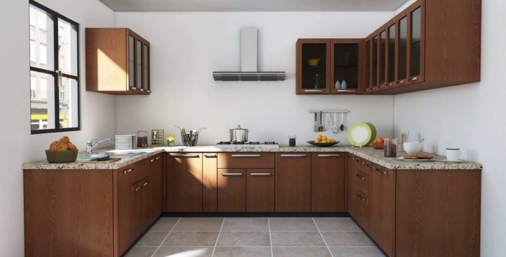 کابینت یو شکل قهوه ای 2024