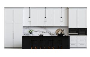 کابینت سفید مشکی روکش وکیوم سبک تئوکلاسیک ( مشکی ست شده با رنگ مشکی)