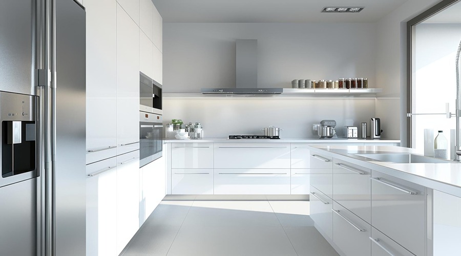 مدل کابینت سفید طوسی های گلاس