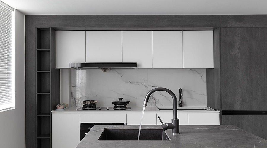 کابینت پله ایی سفید خاکستری 