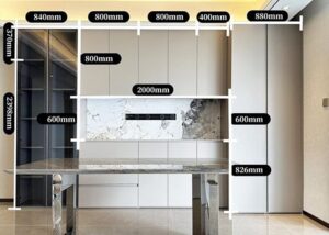اندازه و ابعاد استاندارد کابینت زمینی و هوایی